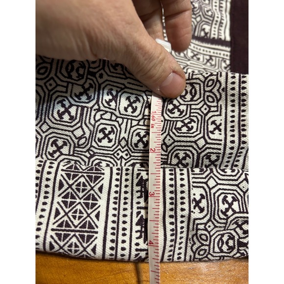 Black & Cream Tribal Print Fabric Tote | Zip Top | Lightweight Shoulder Bag - Picture 7 of 8